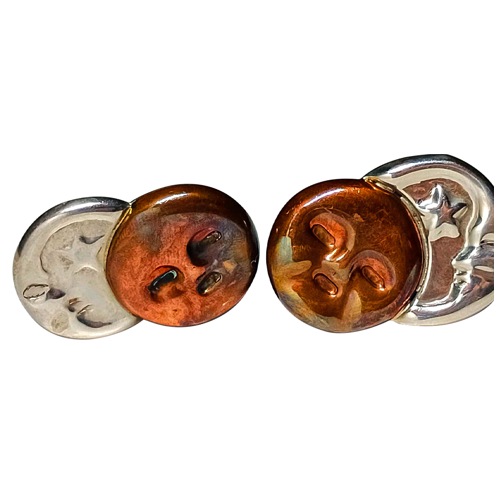 Pendientes de luna y sol de cobre