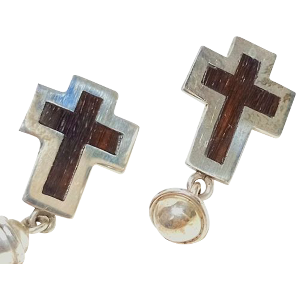 Pendientes de cruz de madera