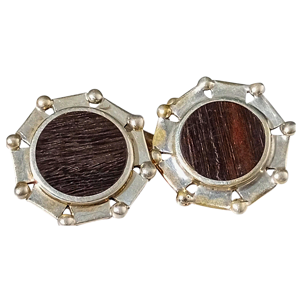 Gemelos redondos de madera