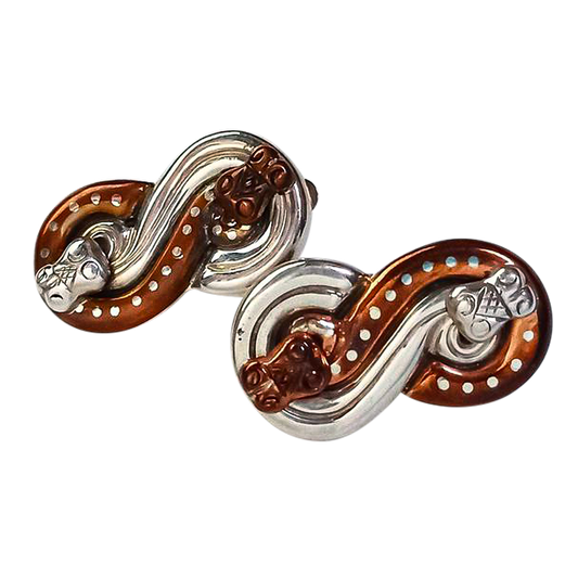 Pendientes de cobre con forma de serpiente