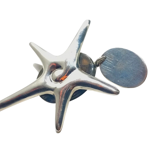 Star Shaped Earrings with Stone