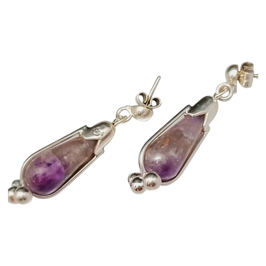 Pendientes colgantes de amatista