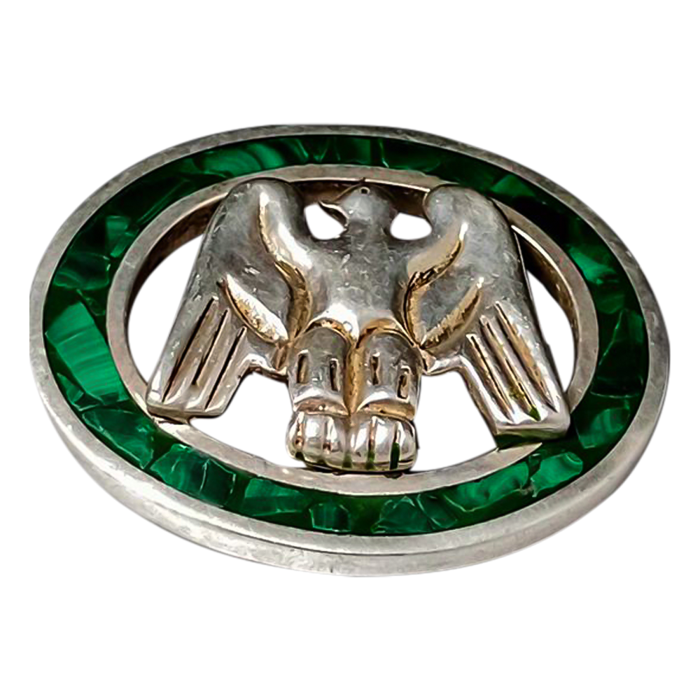Broche de águila de malaquita