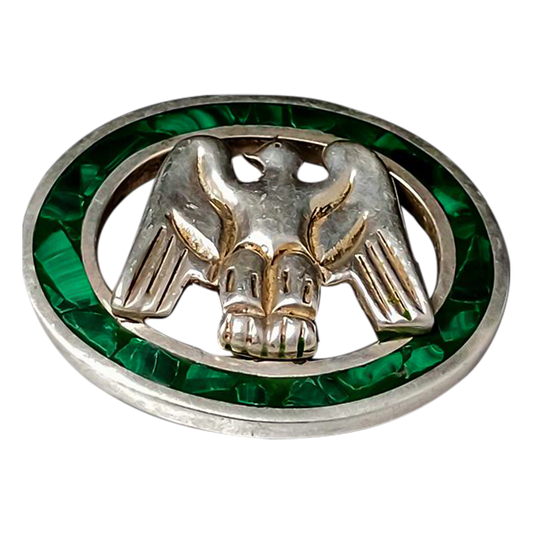 Broche de águila de malaquita