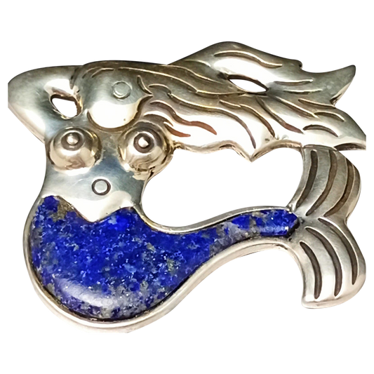 Broche de sirena de lapislázuli
