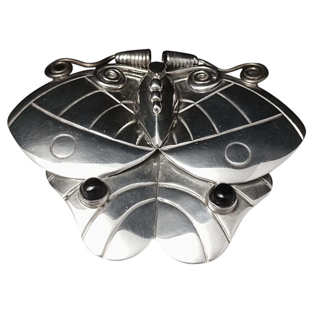 Butterfly Onyx Brooch