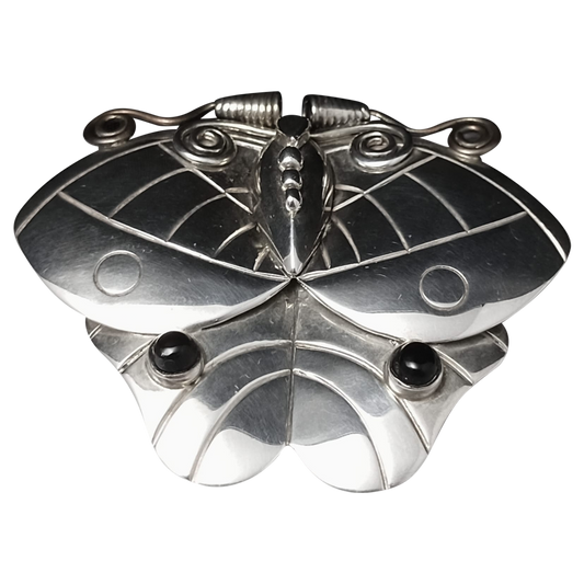 Broche de mariposa de ónix