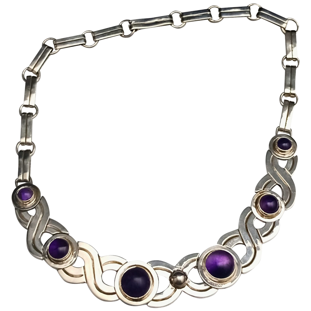 Collar de amatista enlazada