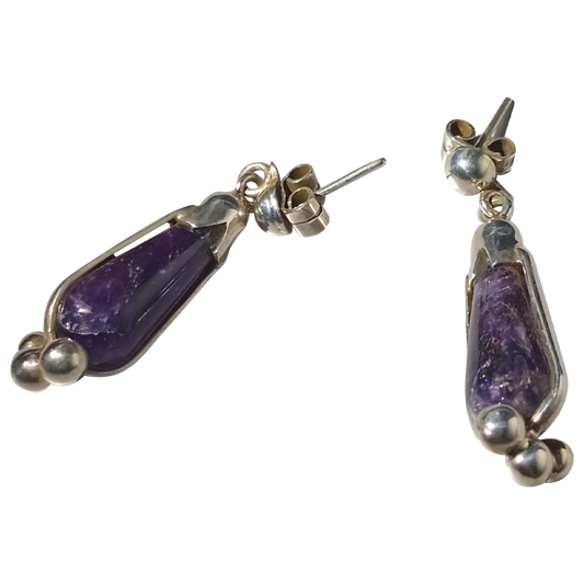 Pendientes colgantes de amatista