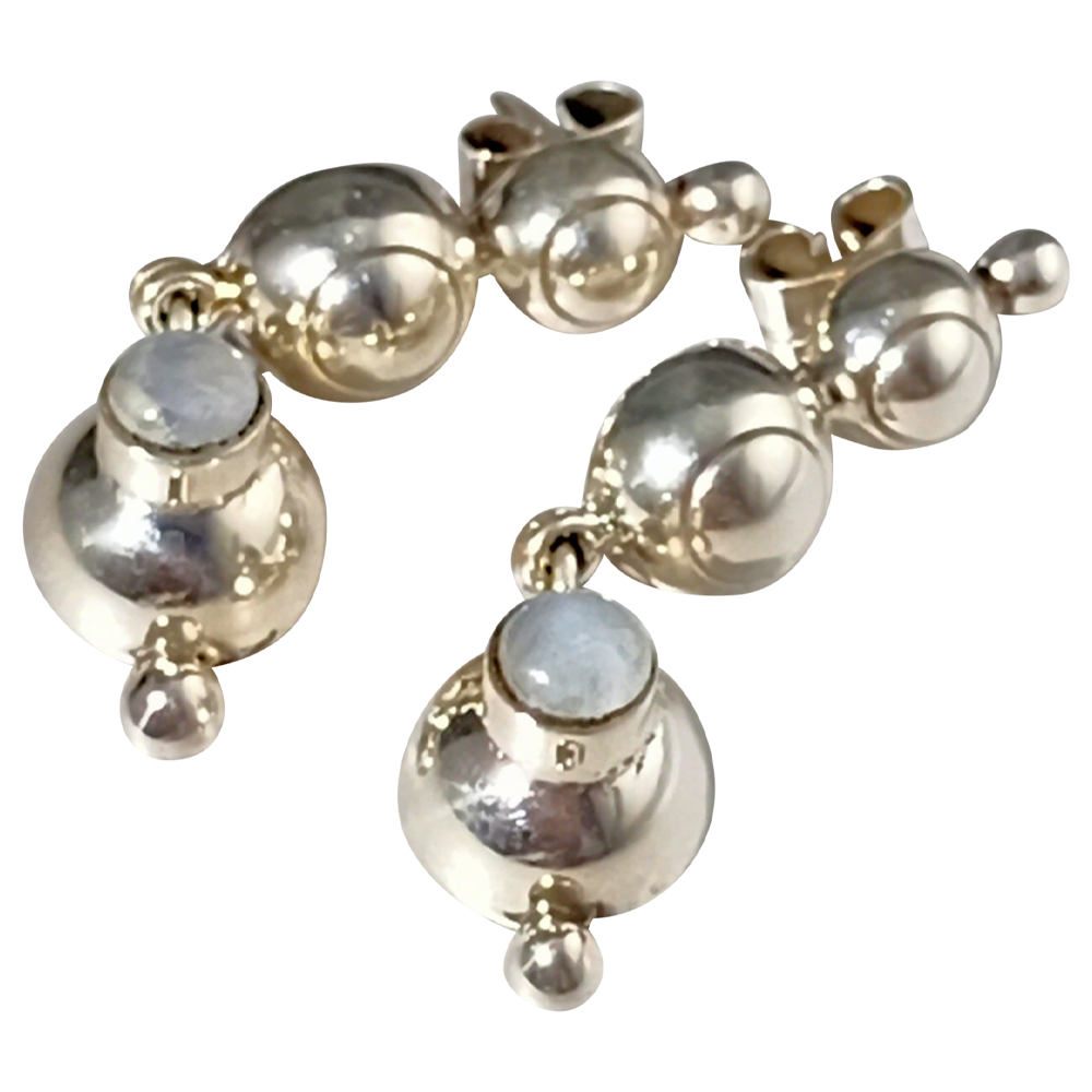 Pendientes de piedra blanca