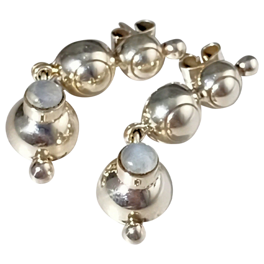 Pendientes de piedra blanca