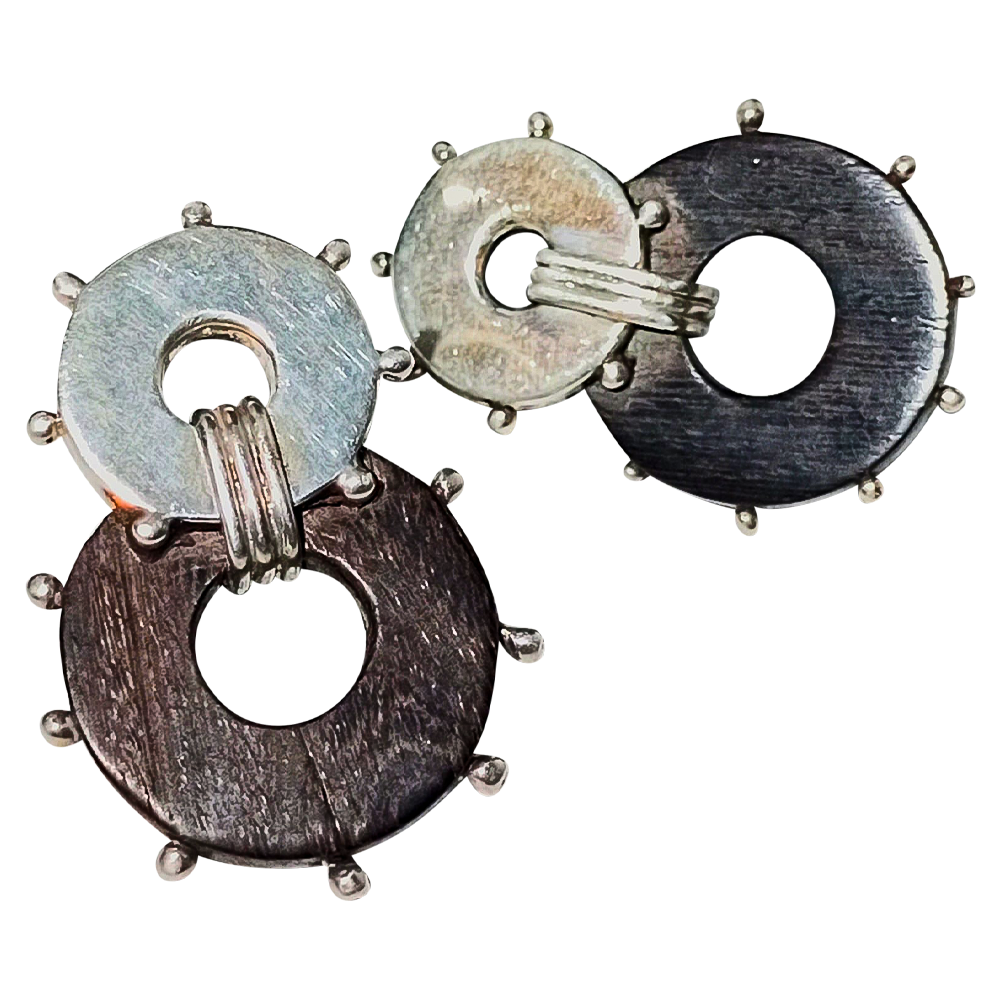 Pendientes de engranaje de madera 2