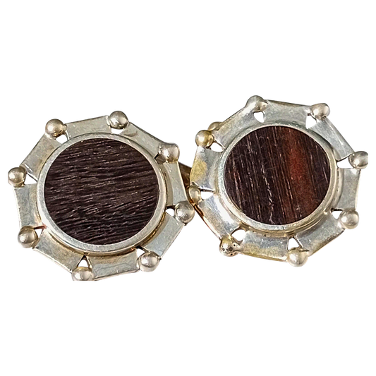 Gemelos redondos de madera